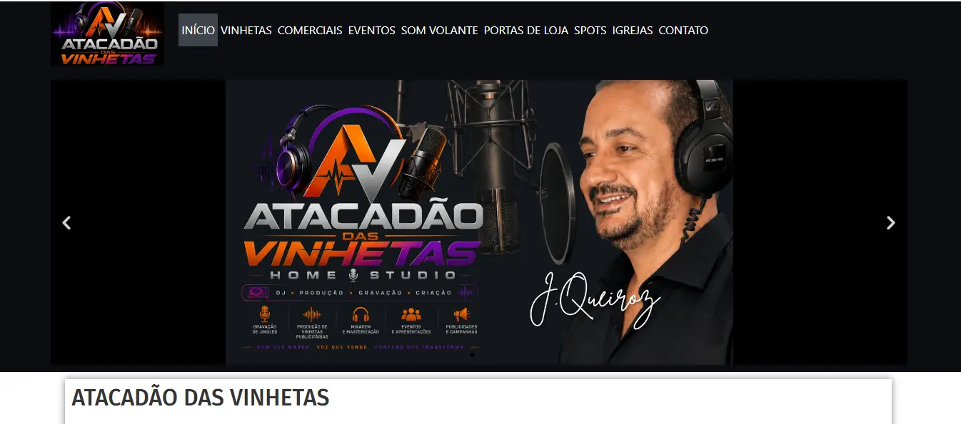 Site Atacadão das Vinhetas