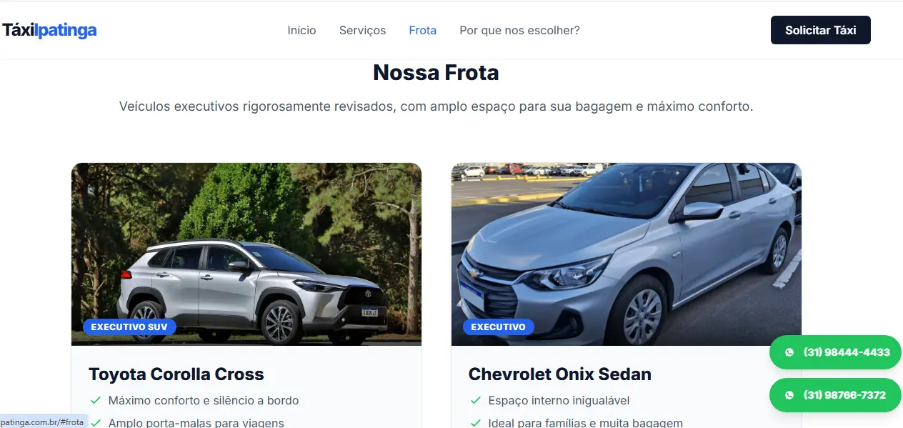 Site Táxi Ipatinga